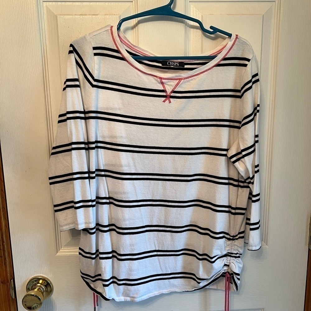 Chaps Striped Casual Top